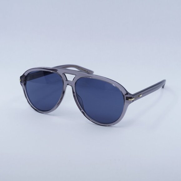🕶️ New Gucci GG1443S 005 Sunglasses - Transparent Grey Frame, Blue Lenses - Picture 1 of 10